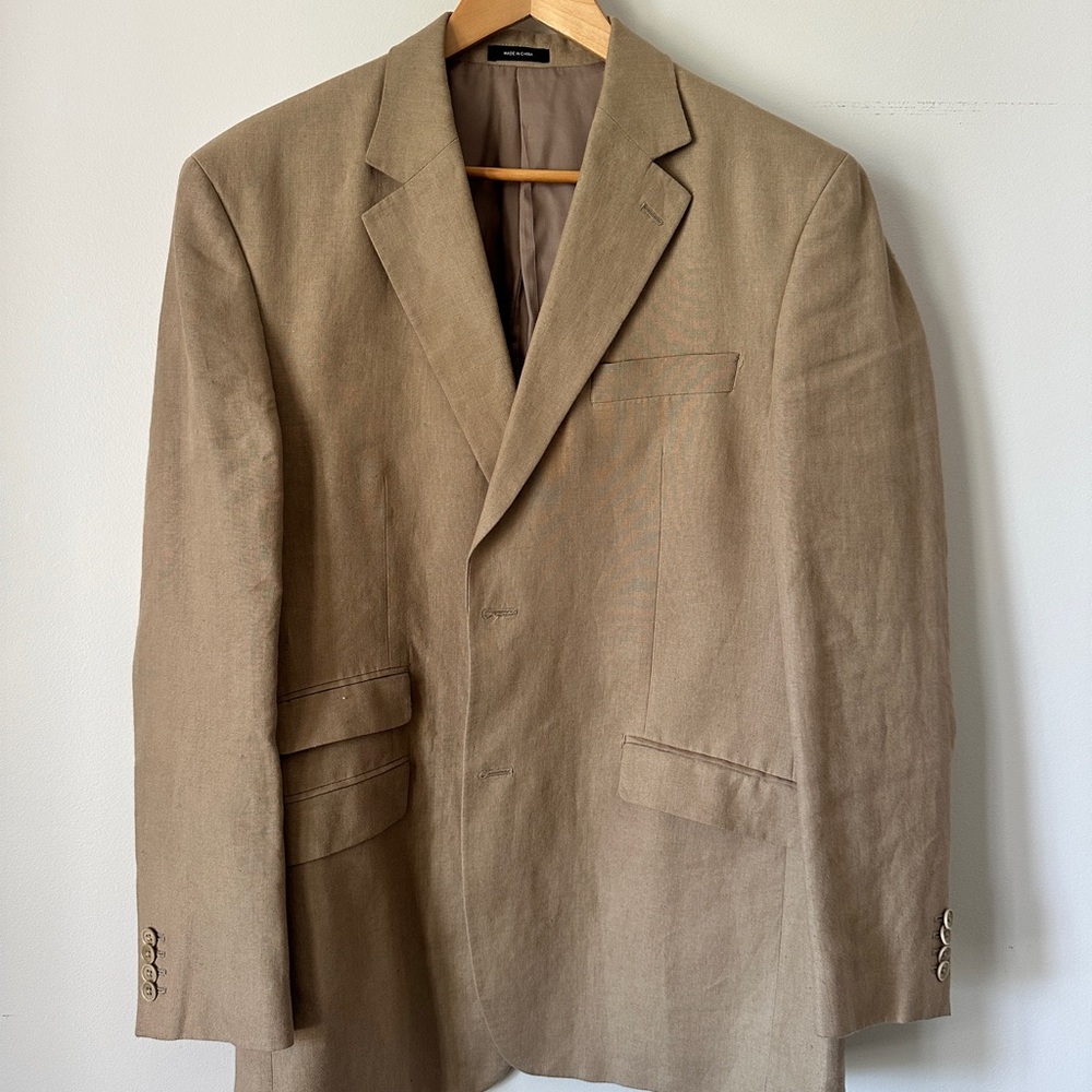 Murano Tan Linen-Blend Sport Coat